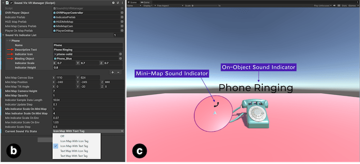 Sound visualization indicators in Unity